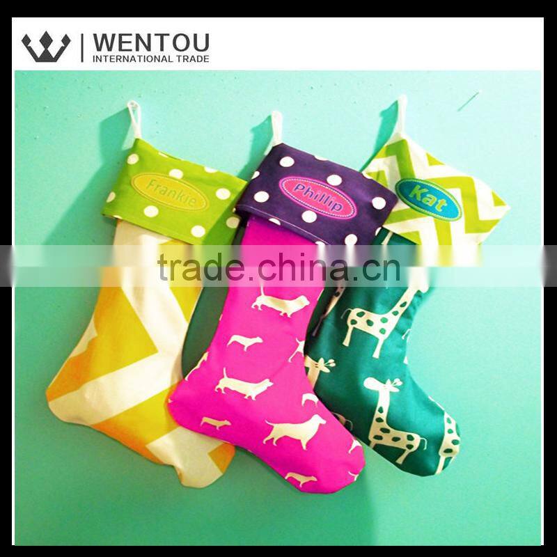 Wholesale cheap stock Personalised Canvas Christmas Stocking