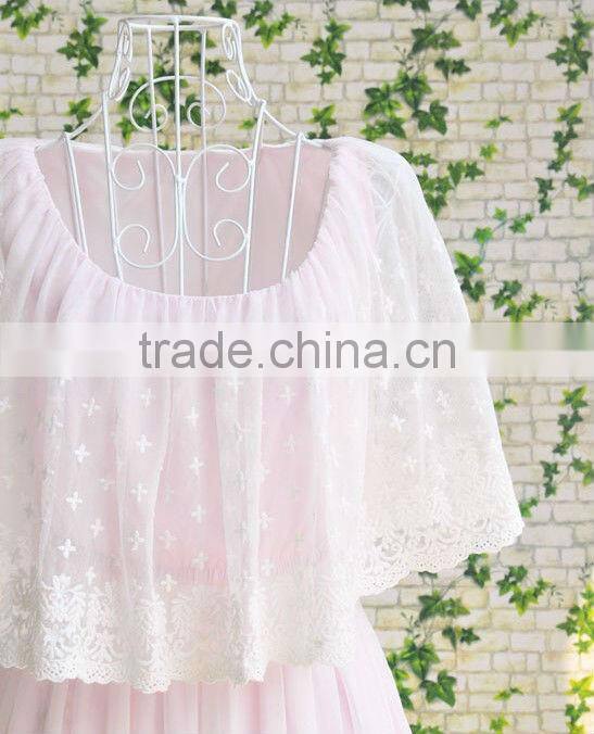 Pink Lace Princess Summer Lovely Chiffon Dress