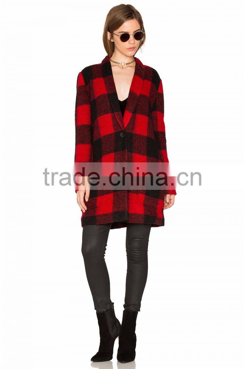 New arrival hot selling women coat fashion back slit coat manufacturer