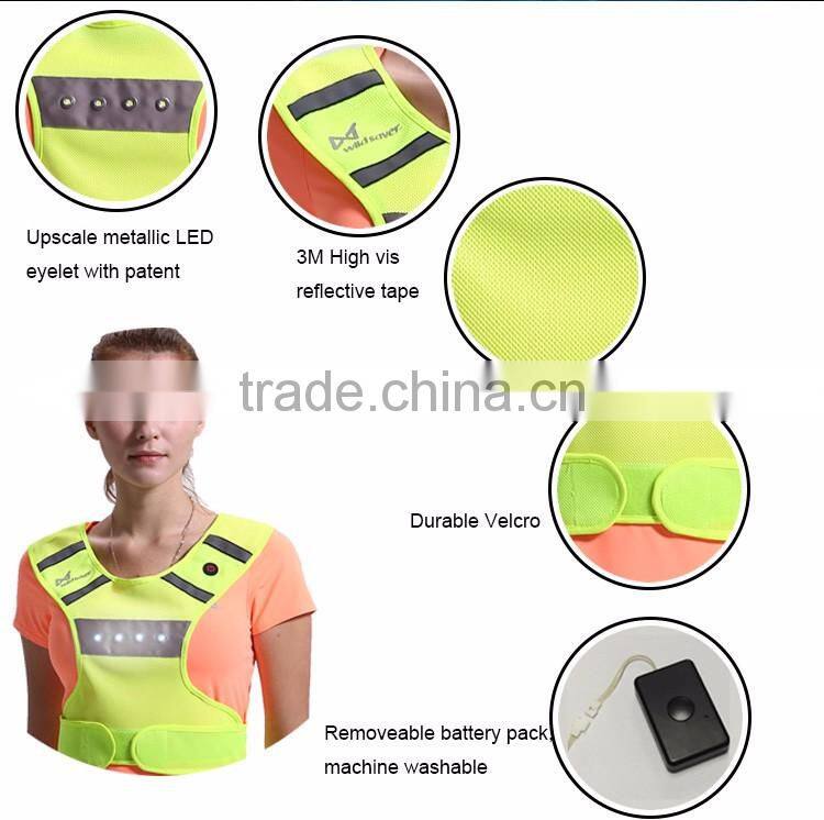 outdoor night running LED flashing summer sports clothes