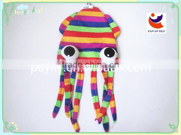 hot sale style big comb plush material Octopus party hat/carnival hat