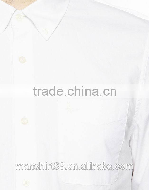 2016 wholesale 100% cotton button down collar long sleeve men's white oxford shirt