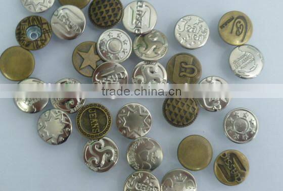 Metal Zamak jean button made in china