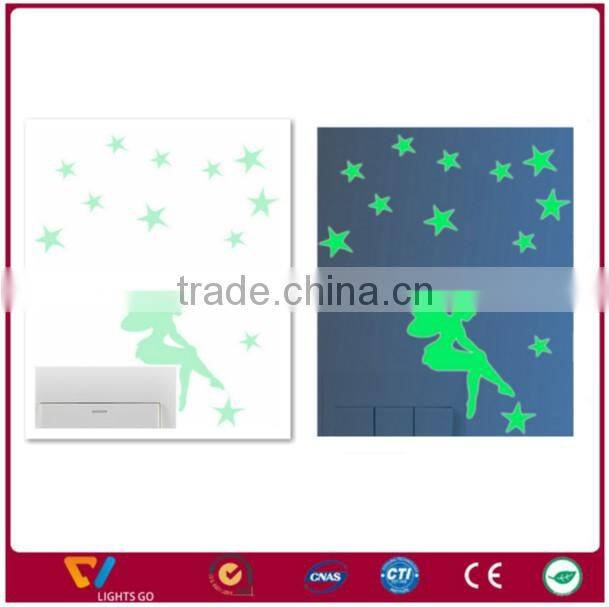 Hi visibility Glow in the dark wall sticker for sleeping room / beautiful fluorescent keyboard sticker