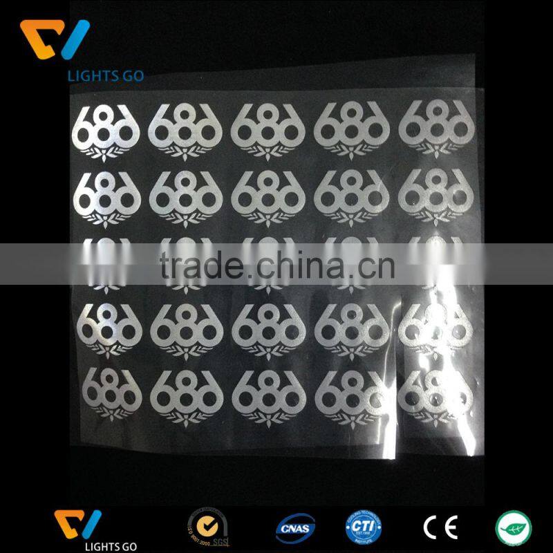 Smal MOQ t shirt reflective heat press logo stickers