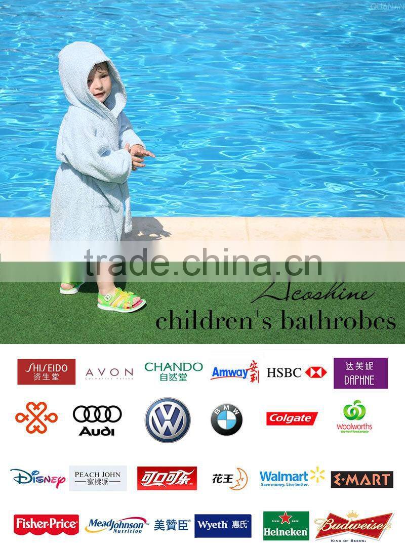 china hot sale hooded kids fancy terry bathrobes wholesale