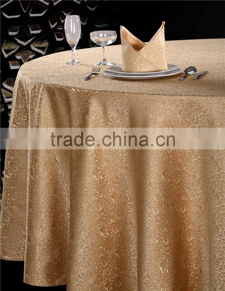 Popular Polyester Damask Jacquard Banquet Round Table Cloth