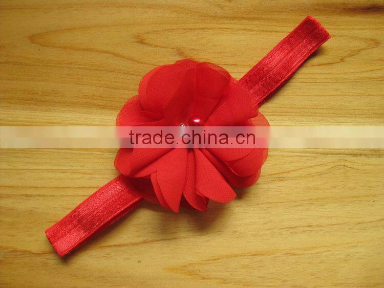 Factory Price Hot Sale ribbon flower cute plain baby headbands kid hair accessory