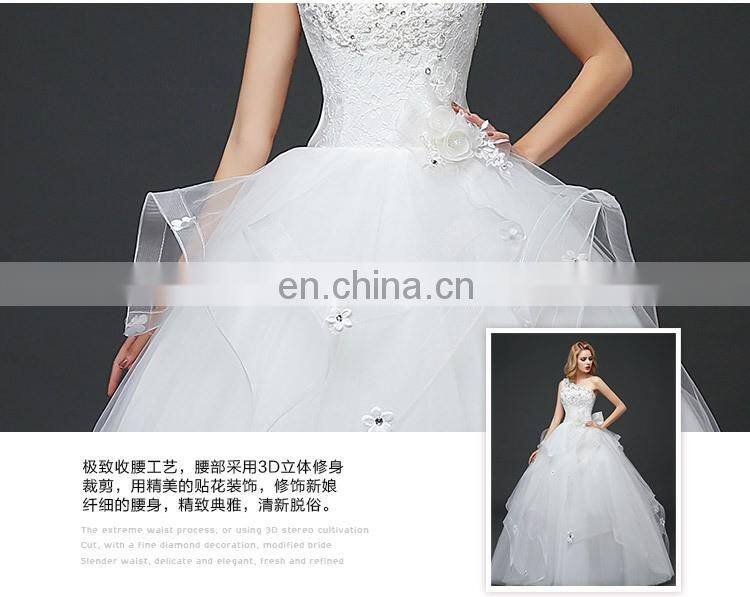 HS1631 2017 China Sexy Real Photos One shoulder Wedding Bridal Dress Vestidos