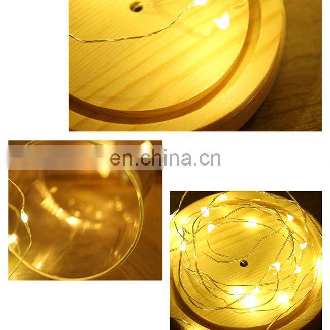 Factory Direct Supply Preserved Rose Flowers in Glass with Led