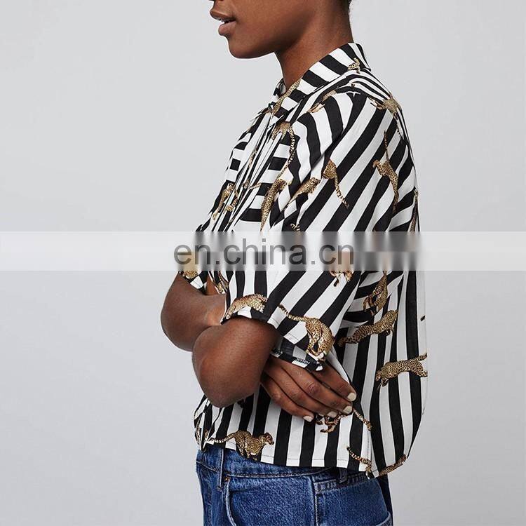 2016 Fashion Chic Striped Dolman Top Women clothing