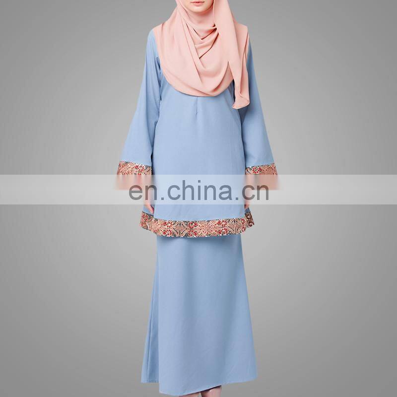 Dubai Abaya Designs Elegant Muslim Lady Baju Kurung Modest Style Women Clothing Popular Baju Suit