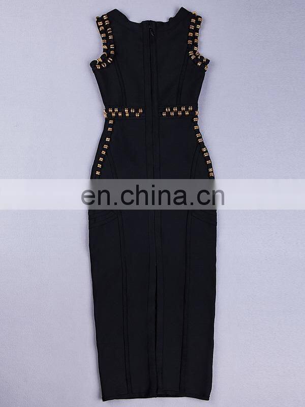 Amigo 2017 new design white sleeveless high slit heavy beaded sexy bandage dress maxi expensive evening dresses for women party