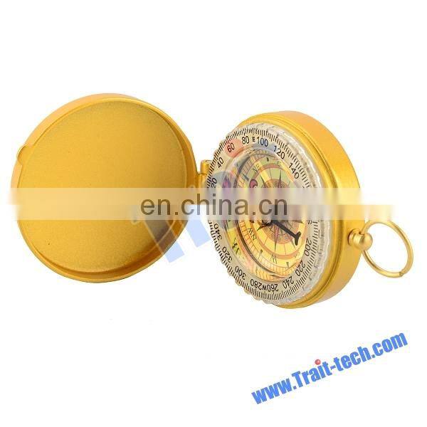 Pocket Watch Style Precisely Made Handy Instrument Glitter Powder Metal Compass (Golden)