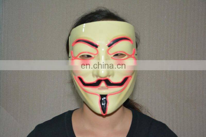 Masquerade & Halloween Vendetta Flash El Wire Led Glowing Mask