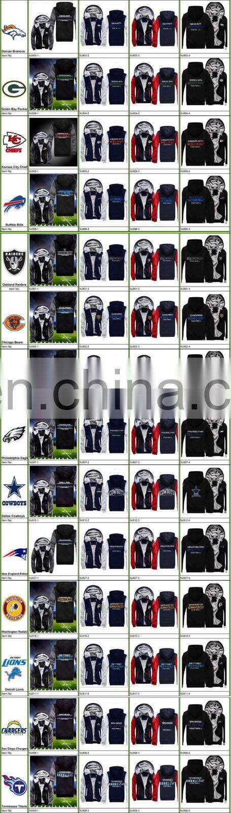 New Fashion American Football Uniforms Packers Jersey and Thicken Winter Jacket Long Sleeve Winter Men Women Sportswear