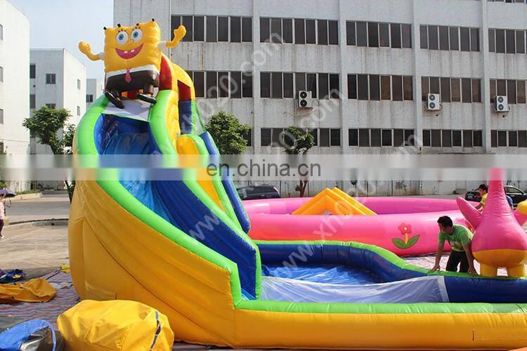 Custom new designl giant inflatable sponge Bob water slide for sale for kids and adults