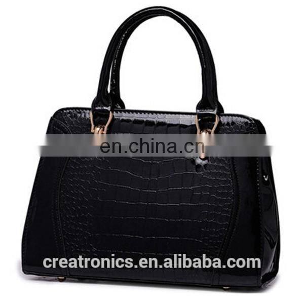 CR high quality control system famous brand ladies leather bags crocodile pattern women leather handbags