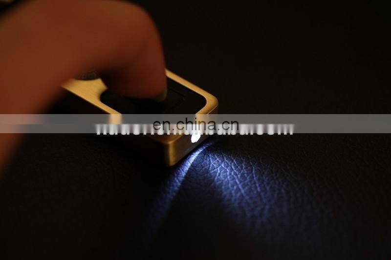 fashion led light compass designer leather keychains