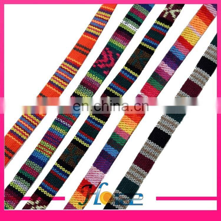 Wholesale 1cm lace trim width aztec design ribbon for shoe bag