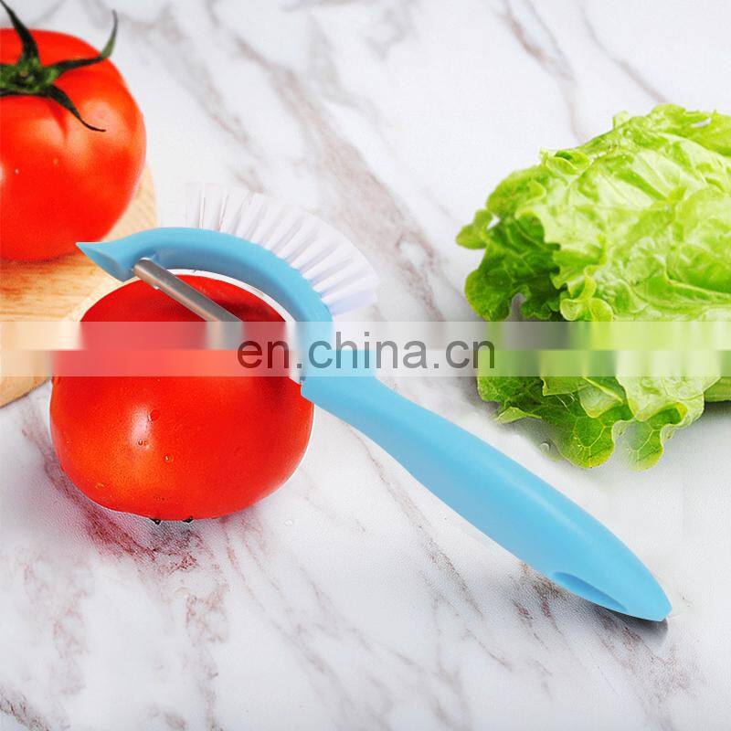 Multifunctional Kitchen Accessories Stainless Steel Sharp Peeler Fruit Potato Peeler Kitchen Gadgets with Brush