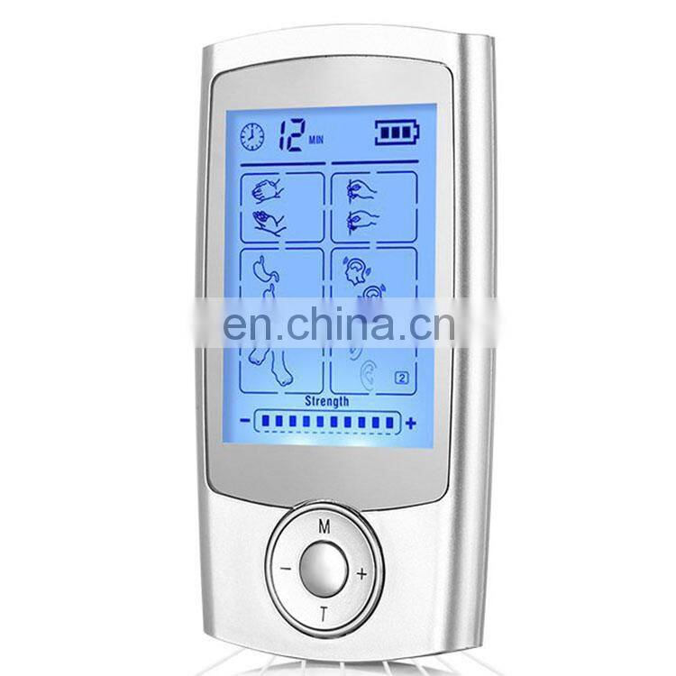Rechargeable Electric Pain Relief Machine 8 Modes Tens Unit Portable Pulse Massager Muscle Stimulator Therapy