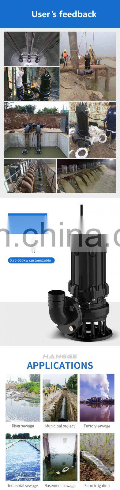 WQ series high head big flow cast iron sewage pump