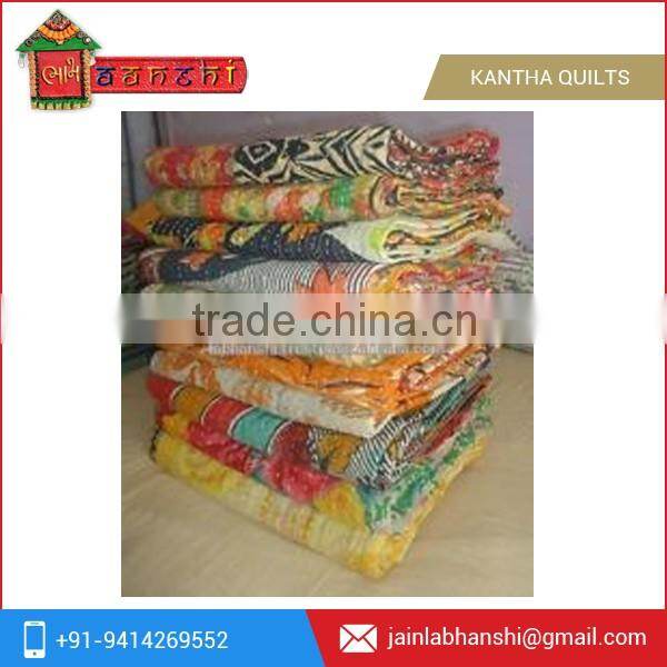 Wholesale LOT OF PIECES Handmade Jaipur Quilts Indian Vintage Kantha Quilts Reversible Kantha Bed Cover