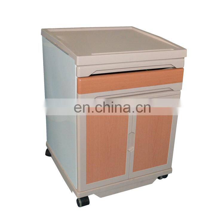 Abs Hospital Bedside Night Stand Bed Side Cabinet With Drawer Castors Wheels