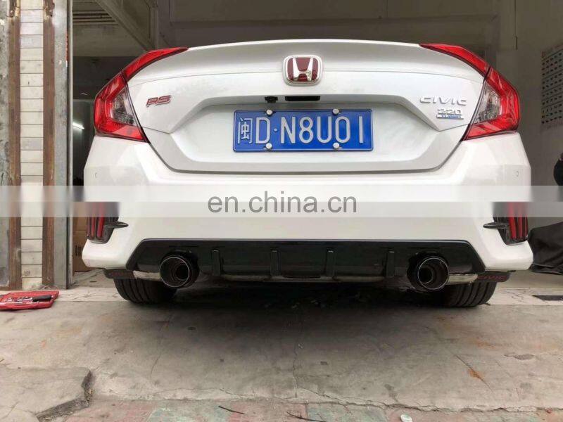 auto part ABS material rear diffuser bumper for Honda Civic 10 th 2016