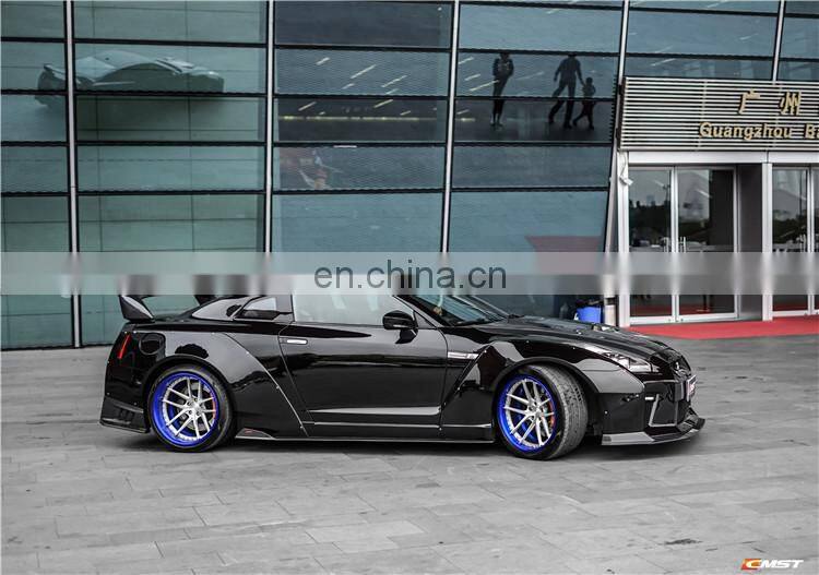 Body kit for nissan gtr r35 front bumper rear bumper wide flare carbon fiber rear diffuser side skirts bonnet trunk spoiler