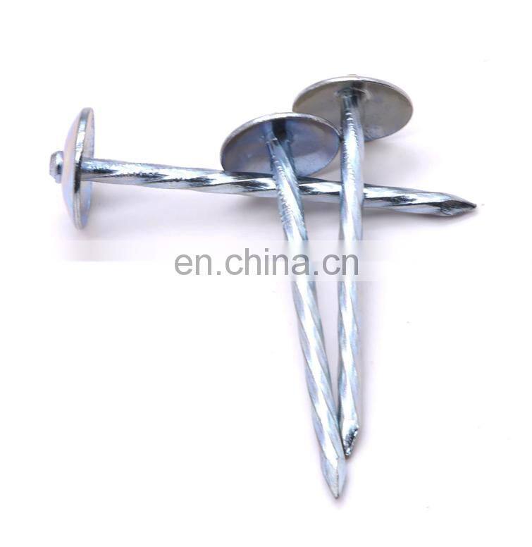 galvanized corrugated sheet nails twisted shank umbrella head roofing nails direct factory hot sale