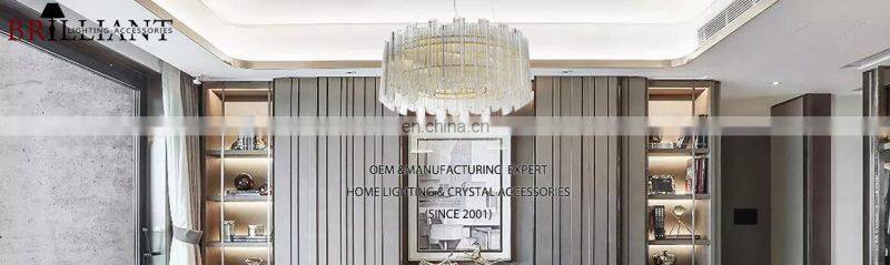 Contemporary Crystal Strip Big Brass And Crystal Chandelier for home hotel villa decoration