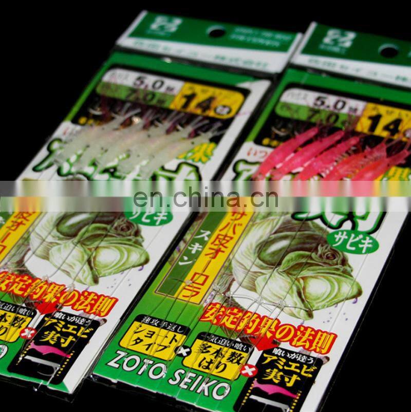 8-16# Saltwater/Freshwater Bait Rigs Soft Lure Silicone Luminous Glitter Glow in The Dark Artificial Baits Shrimp Sabiki Rig