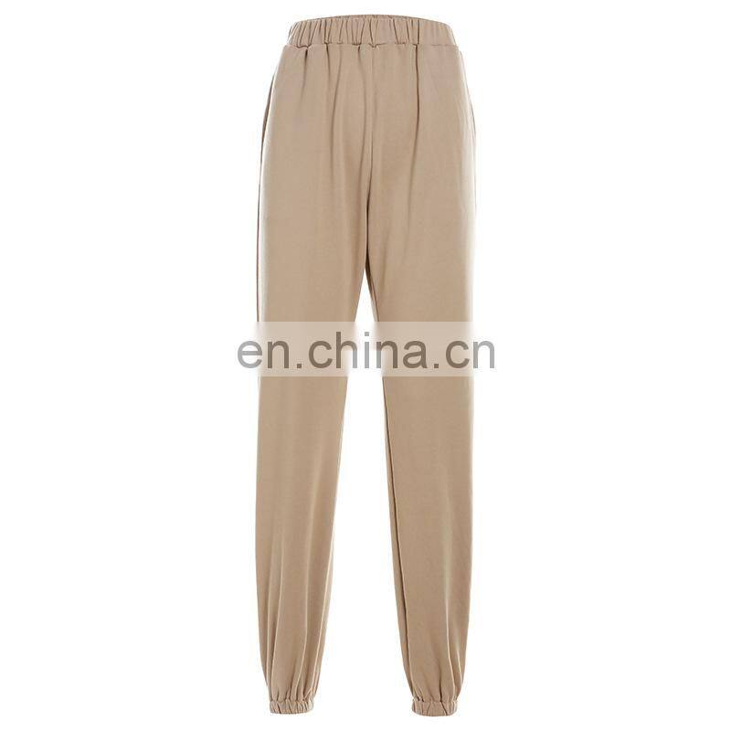 Europe and the United States 2021 foreign trade hot style women's clothing new trend basic earth color casual trousers trousers