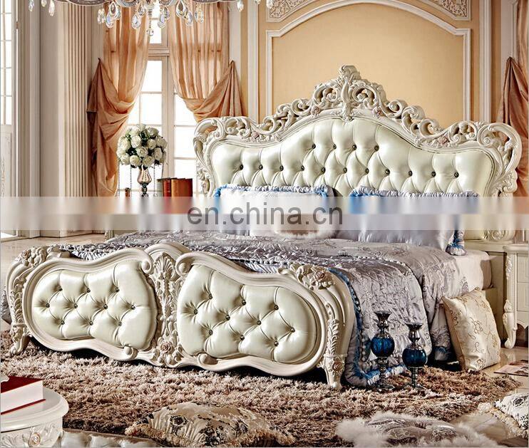 2021 European princess Solid wood classic sofa bed carved double beds design