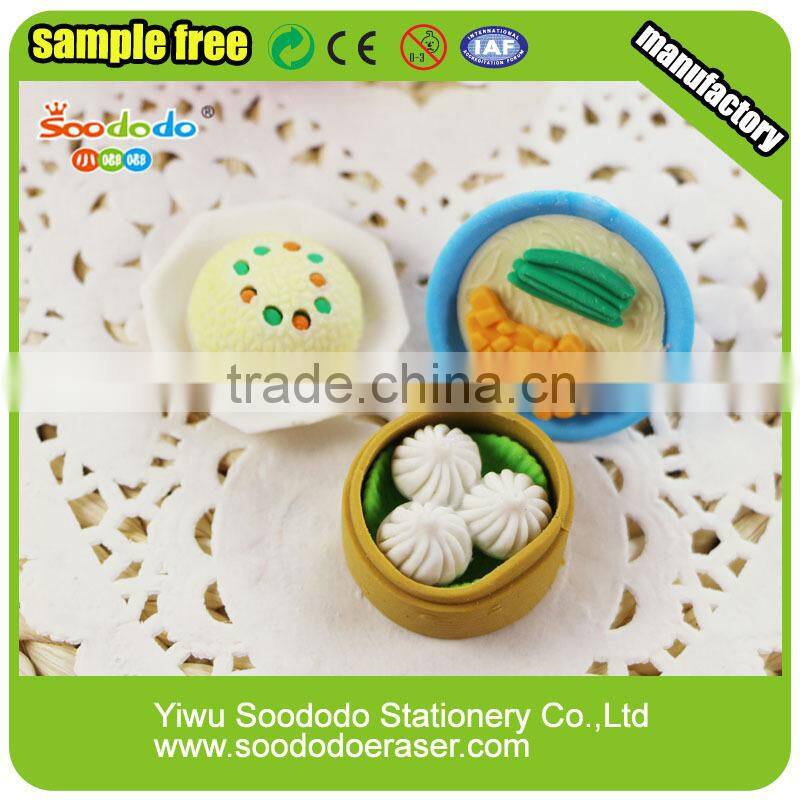 Kawaii food shaped erasers