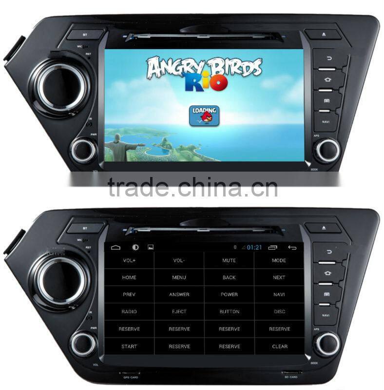 Android 4.2 Car dvd gps/Glonass for KIA K2 RIO 3G WiFi radio RDS bluetooth 1024*600 screen
