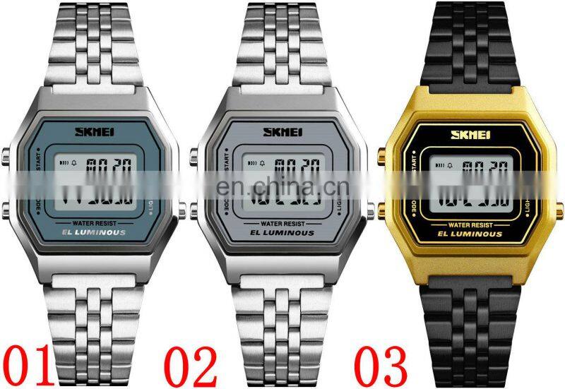 SKMEI 1345 Lady's Fashion&Casual Digital Watch Multi-function Stainless Steel Sport Watch For Women