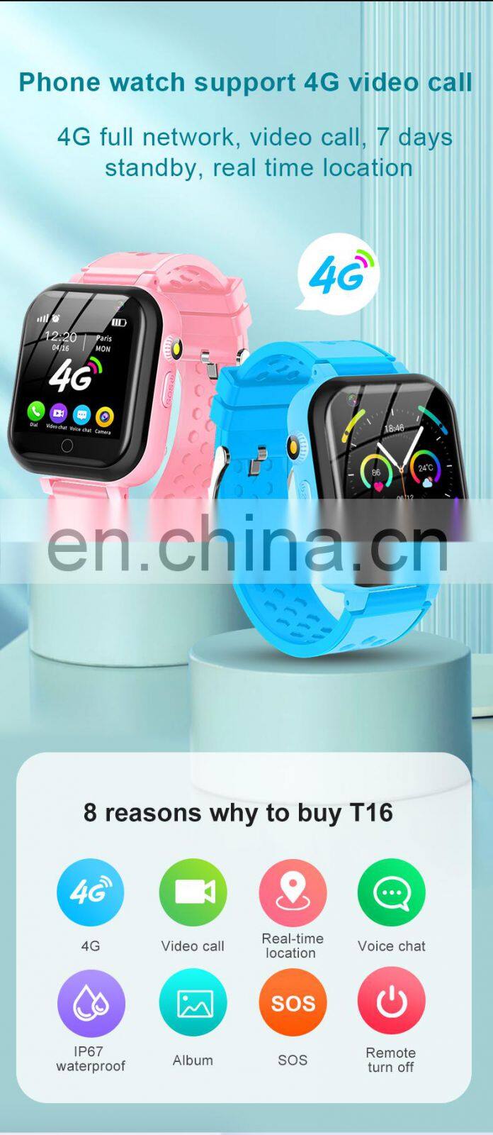 Outdoors gps tracking device smartwatch long life battery sim sos touch camera child mobile watch phone