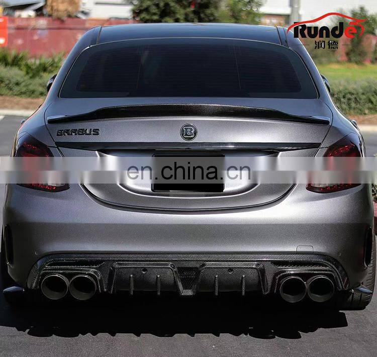 Runde Car Modification Carbon Fiber Material Rear Lip Exhaust For Mercedes-Benz W205 C200 C260 C300 C63AMG rear lip exhaust