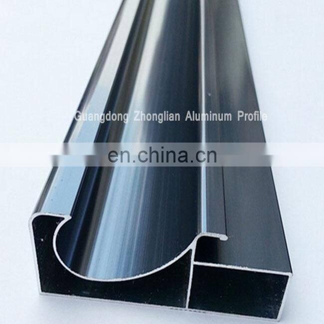 Anodized glass display extruded frame with aluminium kitchen cabinet handle profiles