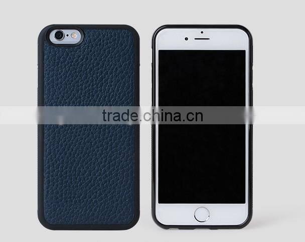 high quality pebble genuine leather case for iphone 6 / 6S plus cow leather case