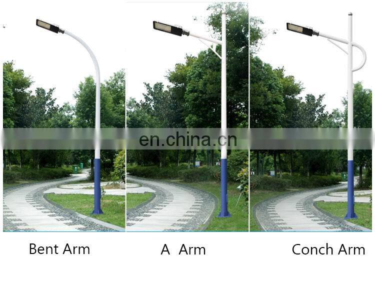 Hot Dip Galvanized Q235 Steel Single A ArmTapered Street Light Poles 7M