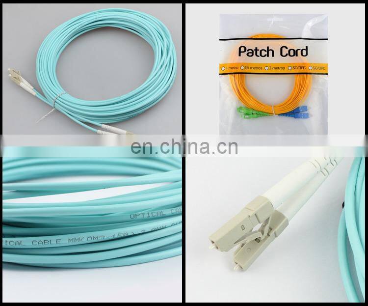 LC-LC 50/125um multimode duplex OM3 steel armored 3 feet optic fiber LSZH patch cord
