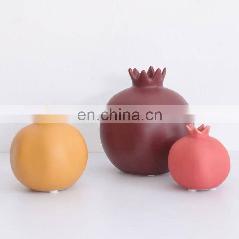 Wedding Decoration Vases Pomegranate Decors Deco Antique Round Glazed Modern Desktops Colored Ceramic Bud Ceramics Flower Vase