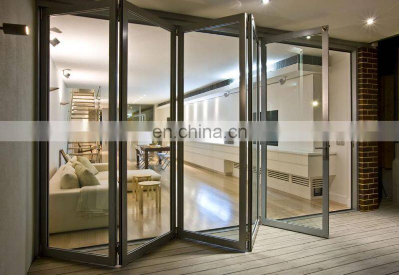 insulated exterior frameless glass folding screen door for restaurant aluminium door and window making machine