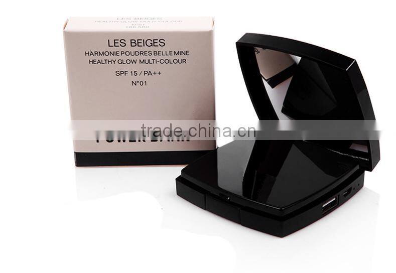 2016 fashion 3000mah Channel power bank mirror travel charger