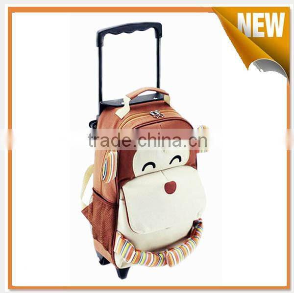 Kids animal shape soft trolley bag
