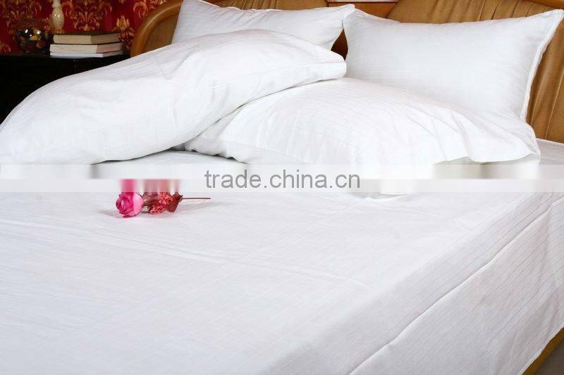 T/C 50/50 40*40/140*90 sateen stripe gery fabric ready for 306cm white color bedding fabric